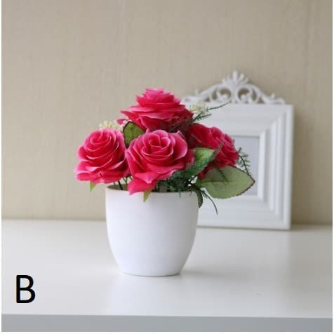 MOGYMOGY PT22 , PT23 Pot Tanaman Hias Bunga Hias Plastik Ornamen Pot Bongsai Artificial Flower Decoration