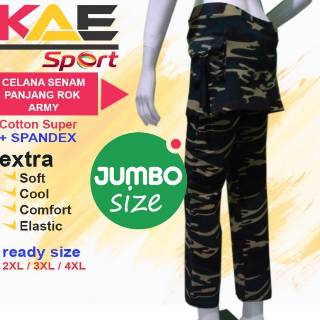  CELANA  SENAM  AEROBIC YOGA PANJANG ROK  ARMY  JUMBO 