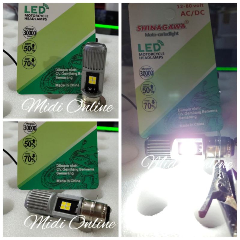 Lampu Depan H6 8Led - Lampu H4 8Led - Headlamp Motor Bebek Vixion 8Mata - Lampu Utama Motor H6 H4