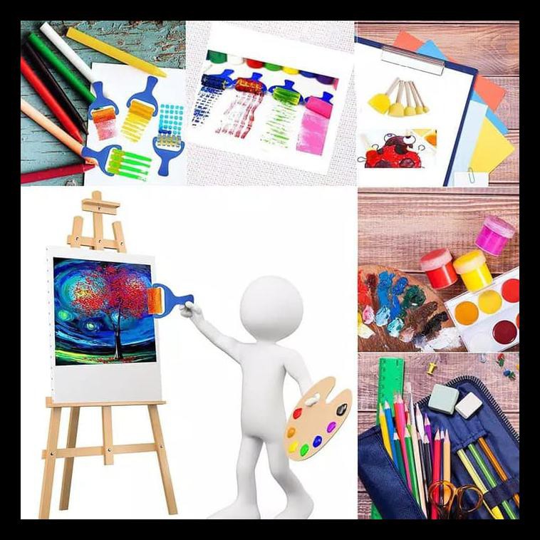

ORIGINAL Mainan Edukasi Anak 39pcs PERALATAN/KUAS LUKIS DIY SPONGE PRINTING