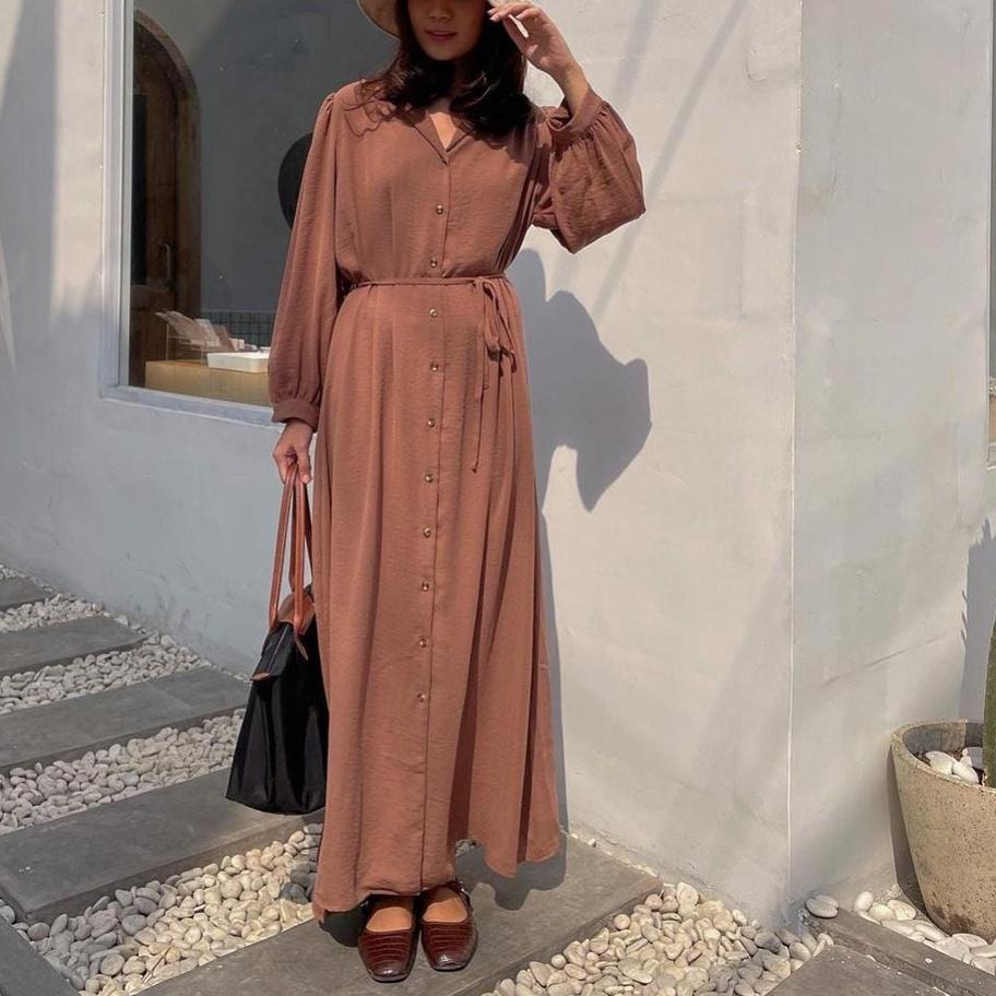 【TERMURAH】 MOA MIDI URAGIRI DRESS CRINKLE AIRFLOW PREMIUM  ATASAN WANITA GAMIS CRINCLE BUSANA MUSLIM