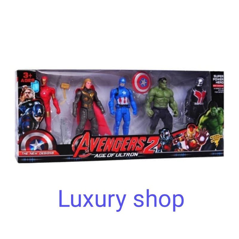 Mainan anak action figure avengers  set 5pc
