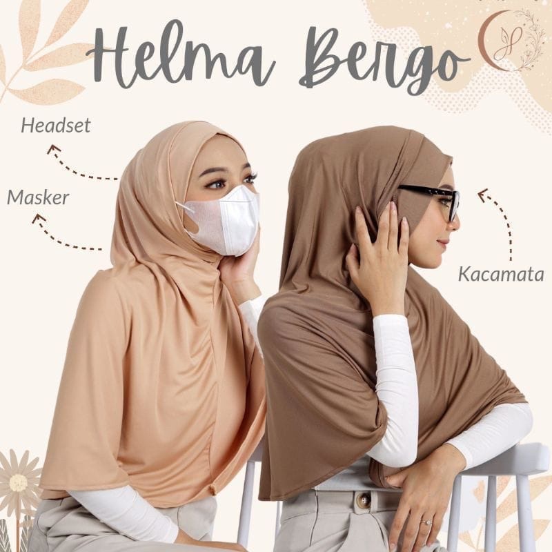 (KJI) HIJAB HELMA JILBAB BERGO INSTAN