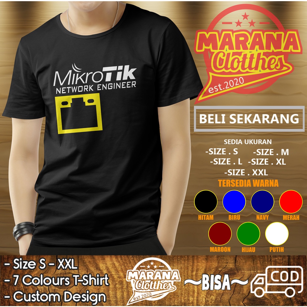 Kaos Mikrotik Network Engineer Baju Perusahaan
