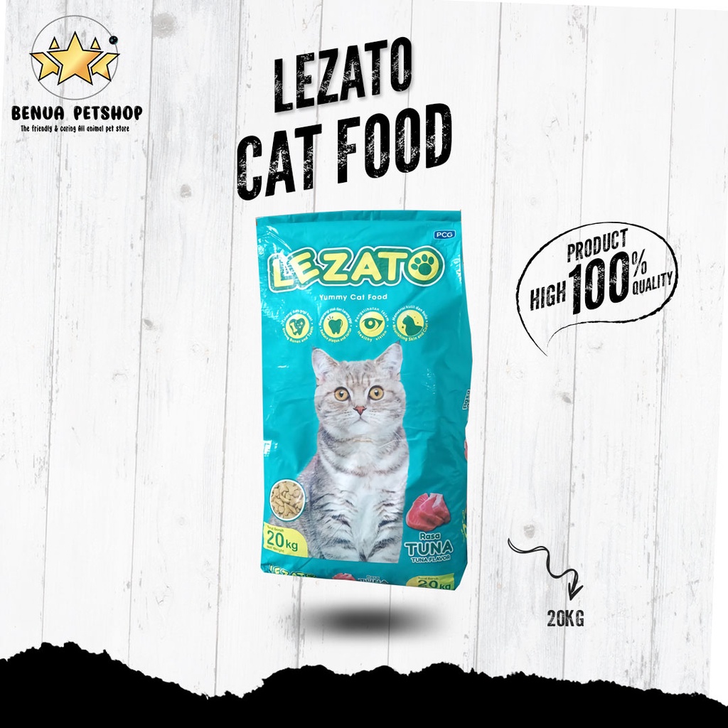 Makanan kucing kering murah Lezato rasa Tuna Adult 20kg (Grab gosend)