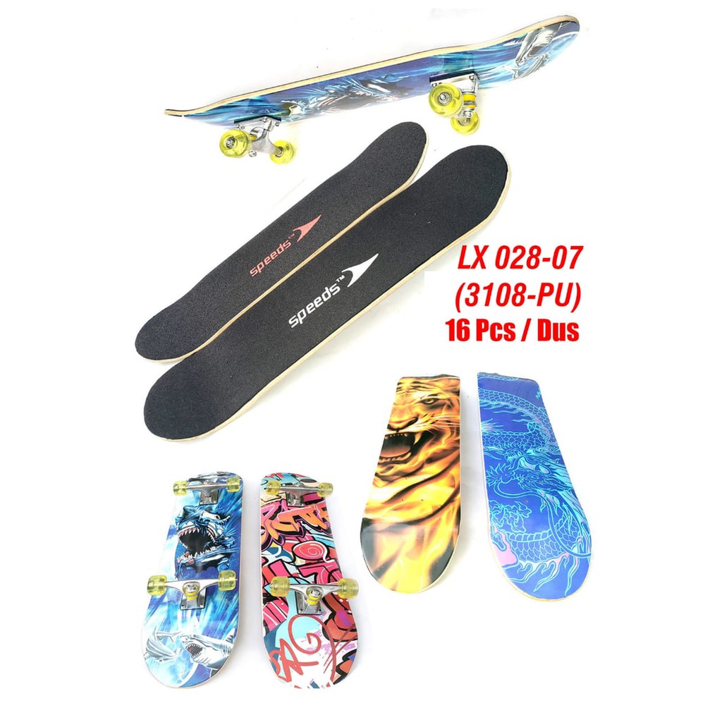 Jual Dijual Papan Skateboard MAPLE RODA KARET PU PLAT BESI IMPORT