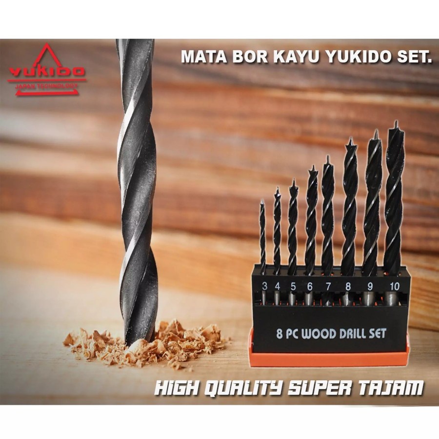 YUKIDO MATA BOR KAYU SET 8PCS 3 -10MM  Mata Bor Kayu set 8PCS 3 -10MM Wood Drill