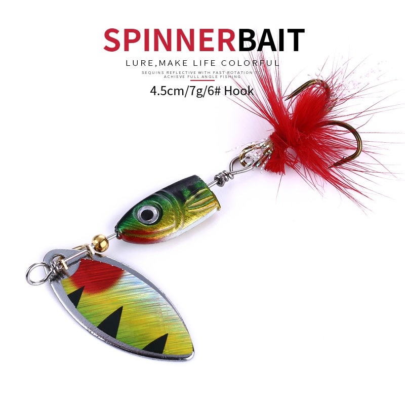 HENGJIA 1Pcs 7G Sequin Umpan Pancing Metal Spoon Spinner Fishing Lure Swimbait Lead Bait Ikan Tackle