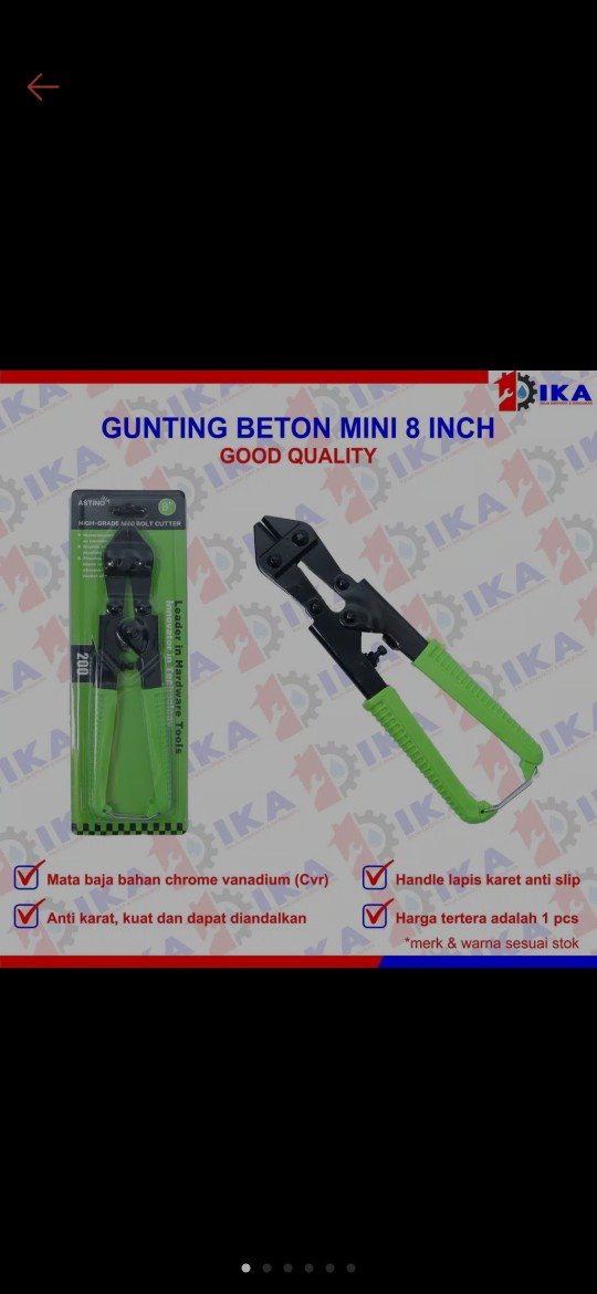 Gunting Beton Mini 8 Inc Bolt Cutter Inch Pemotong Paku Inci Tang Potong Kawat Besi 22cm 9dim
