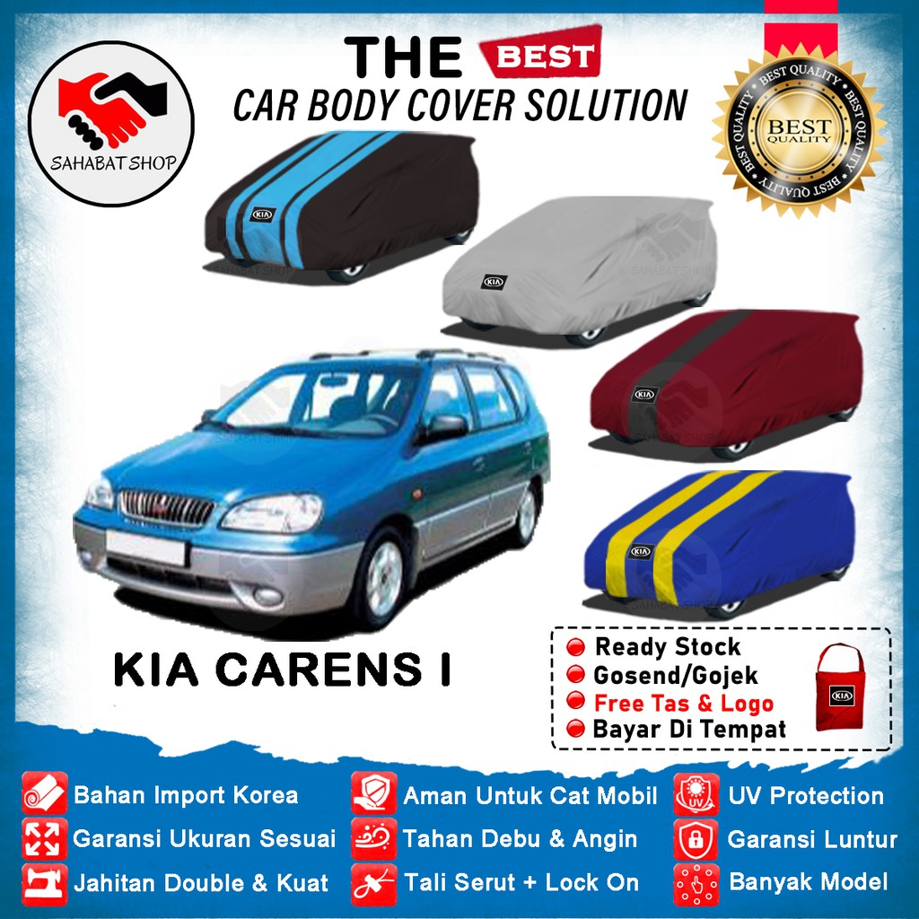 Sahabat Body Cover Mobil Kia Carens / Sarung Penutup Kia Carens l Outdoor 2000 2001 2002 / Selimut Tutup Mantel Jas Mantol Pelindung Kerudung Kerodong Terpal Kelambu Tutupan Pembungkus Kia Carens 1 Anti Air Waterproof Model Biru