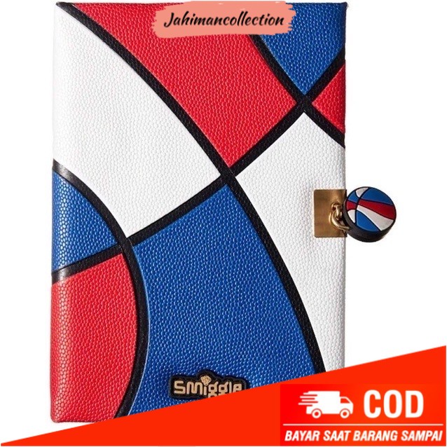 

✨ BISA COD ✨ Smiggle Locking Lockable Notebook A5 Bball Diary Journal for Boy