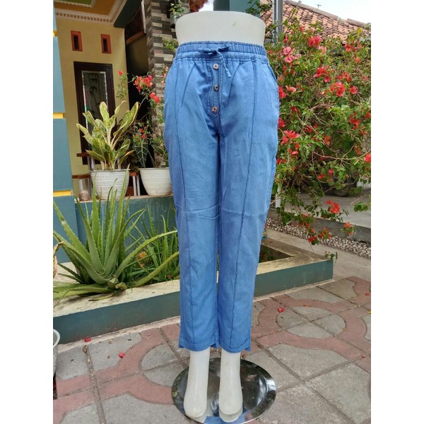 BAWAHAN WANITA CELANA BEGGY PANS GREY SEMI JEANS JUMBO BB 50-70 TERMURAH-Begy kcg 3 stdr