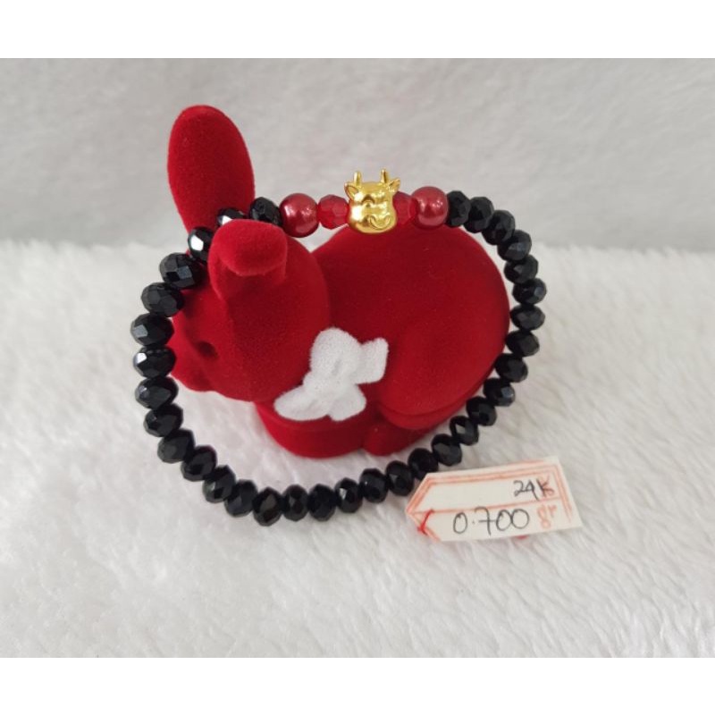 GL1553H352H gelang mata kristal hitam emas hongkong 24K Gold model sio kerbau buffalo emas kuning as