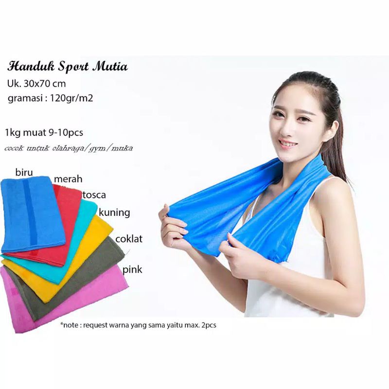 Handuk Mutia Kecil 30x70 /35x80 Handuk Olah Raga Termurah