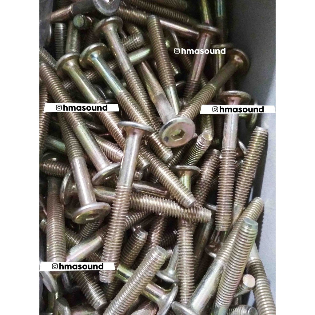 Mur Cakar T Nut + Baut L Gepeng Pipih JCBC 6 x 50 Kuning