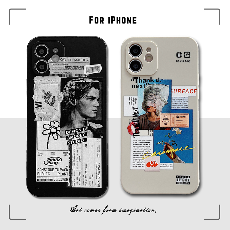 Soft Shell Stone Statue TPU Ilustrasi Gambar iPhone 11