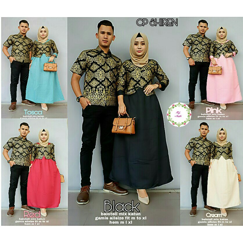 BAJU BATIK COUPLE GAMIS KATUN PRADA MODEL TERBARU CP SHIREN