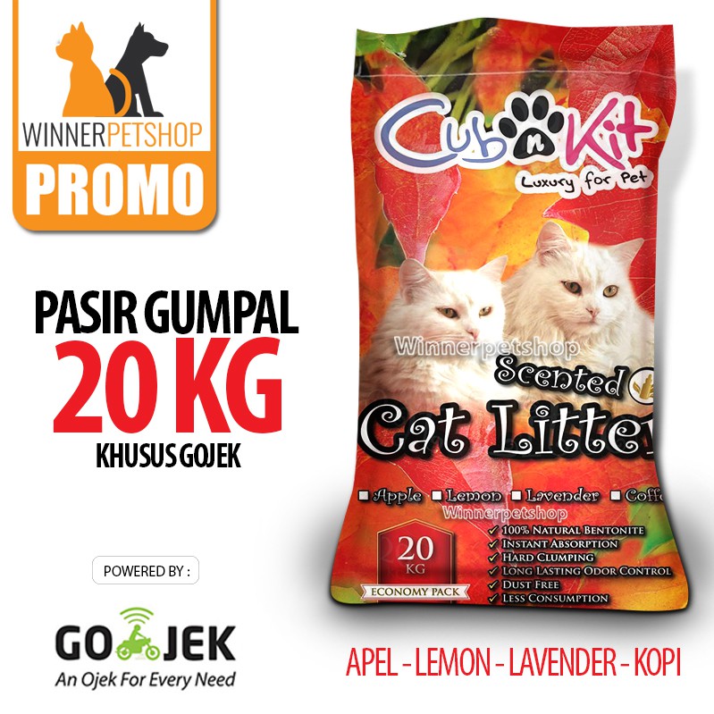 Pasir Kucing Gumpal Wangi 20 KG 20kg Pasir gumpal cub n