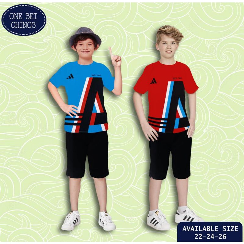 London Kids Jumbo baju setelan chinos premium celana pendek size 22 24 26 usia 11 12 13 tahun kaos s