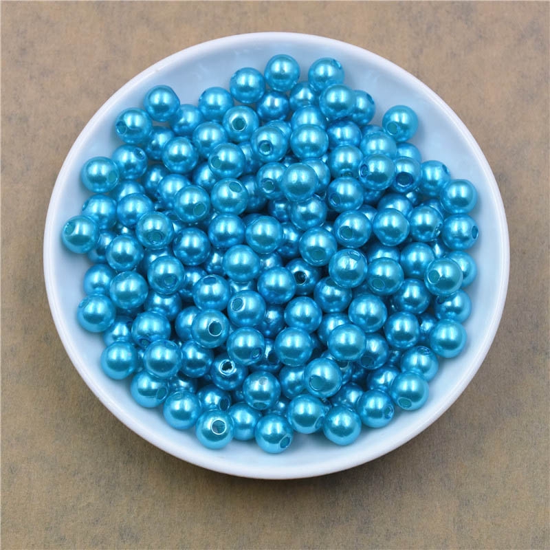 400pcs/lot 3/4/6/8/10/12MM With Hole Imitation Pearl Beads Round Plastic Acrylic Spacer Bead for Jewelry Making Findings Supplies