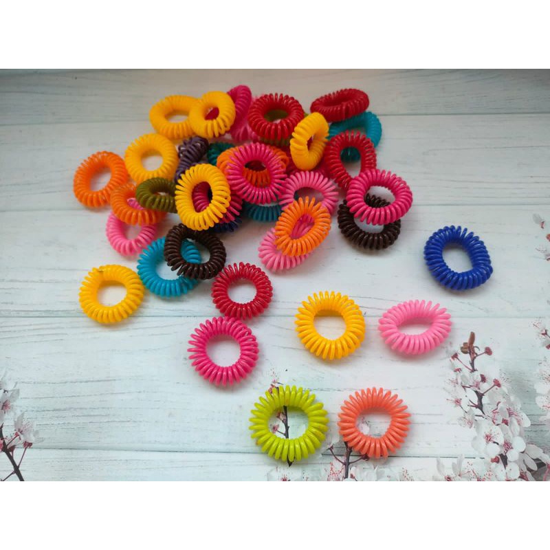 IKAT RAMBUT SPIRAL WARNA UK 3CM/5CM PER PCS