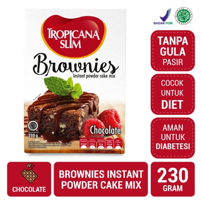 Tropicana Slim Brownies Instant Powder Cake Mix 230 g Tepung Premiks