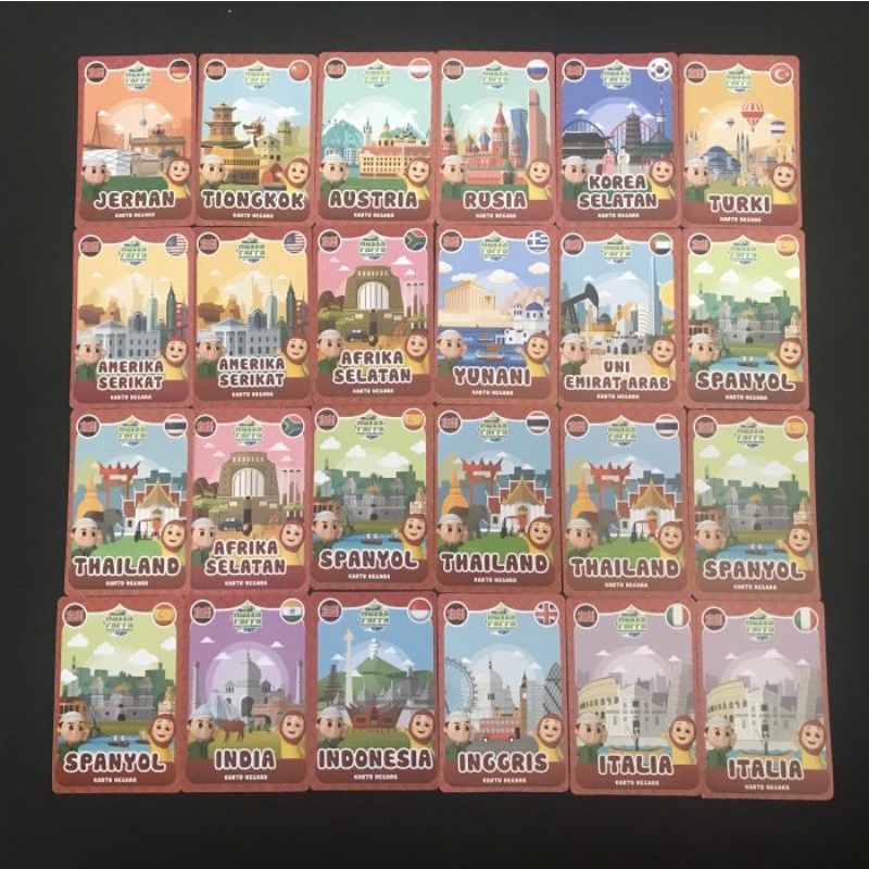 (BOOKED) Kartu AR Choki-Choki Nussa & Rara Keliling Dunia - Kartu Negara