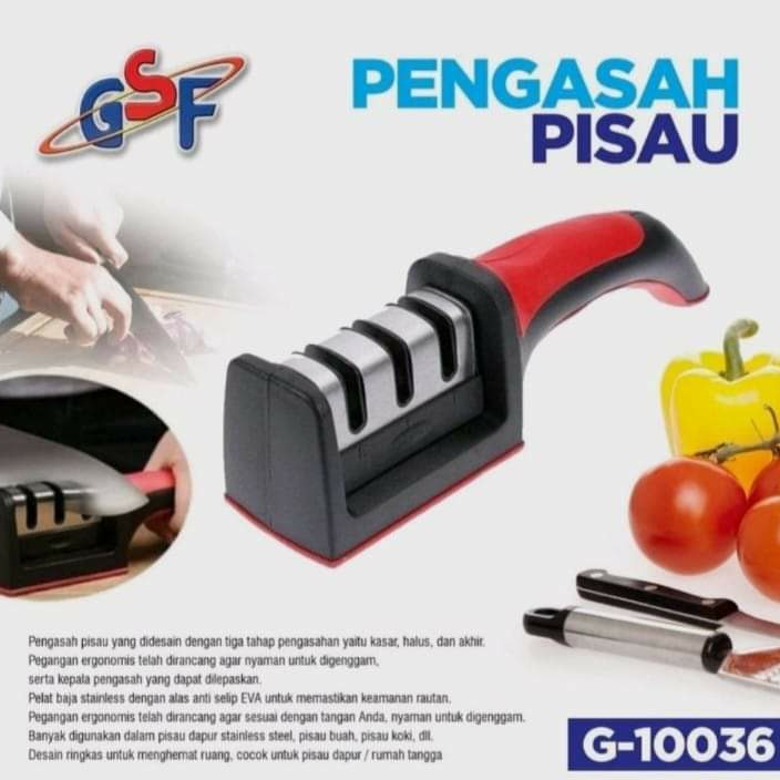 PENGASAH PISAU / ASAH PISAU / ALAT ASAH ASAHAN PENGASAH PISAU GUNTING DAPUR KNIFE SHARPENER / PENGASAH PISAU GSF GSF 10036 / GSF G10036 / GSF G-10036