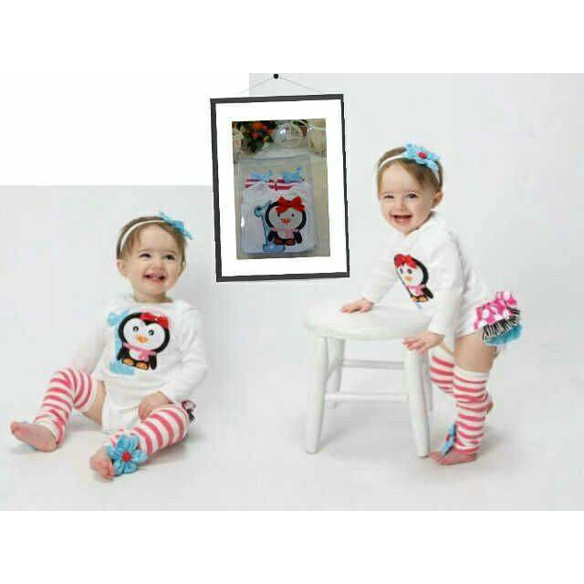 Bodysuit Ruffle + Leg warmer + Bandana 3in1 Baju Anak Lucu/ Dress anak