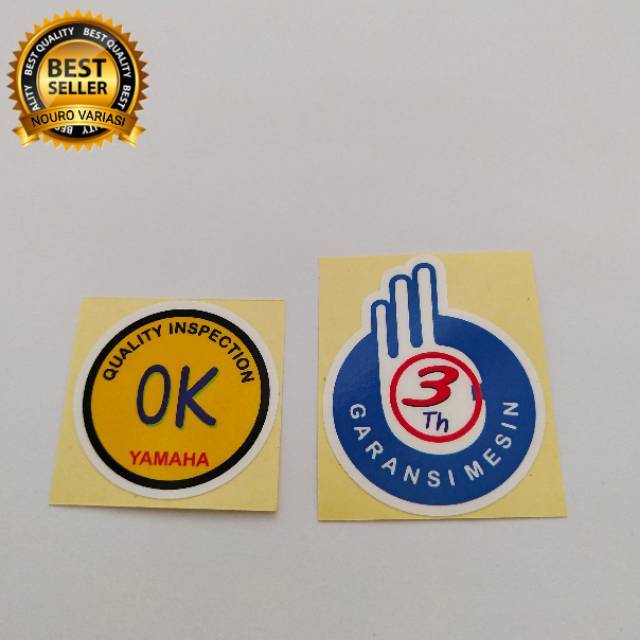 stiker warning  garansi yamaha OK rx king mio vega jupiter fino fizr F1 zr kualitas baik ter murah
