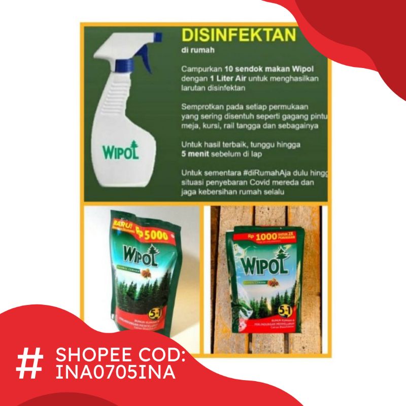 Wipol sachet 1 renceng isi 6 / Wipol refill 5000