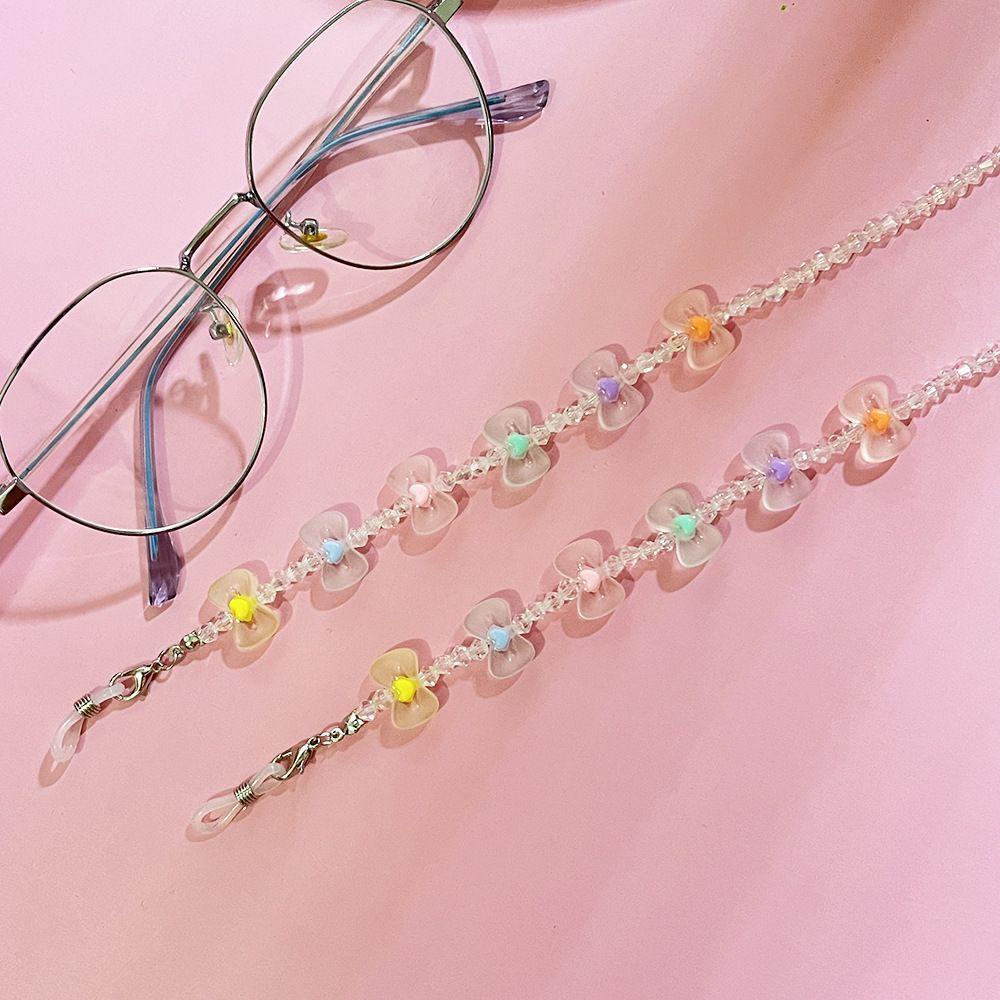 R-flower Glasses Chain Kacamata Baca Vintage Bentuk Hati Perlindungantali Ikatan Simpul Mata Memakai Aksesoris