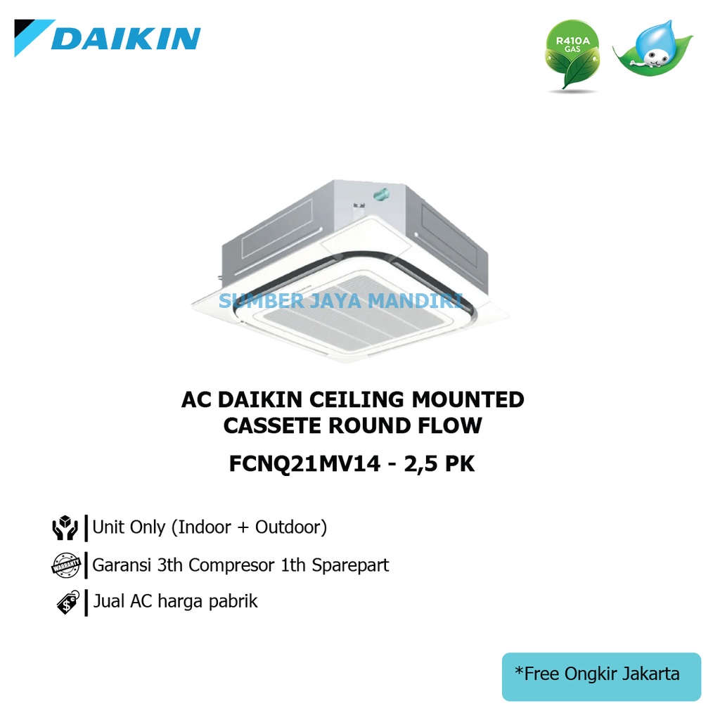 AC DAIKIN CEILING CASSETTE 2.5PK THAILAND FCNQ21MV14 WIRELES