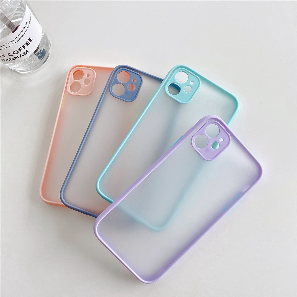 Camera Protection Bumper Phone Cases For iPhone 11 11 Pro Max XR XS Max X 8 7 6 6S Plus Matte Translucent Shockproof Back Cover