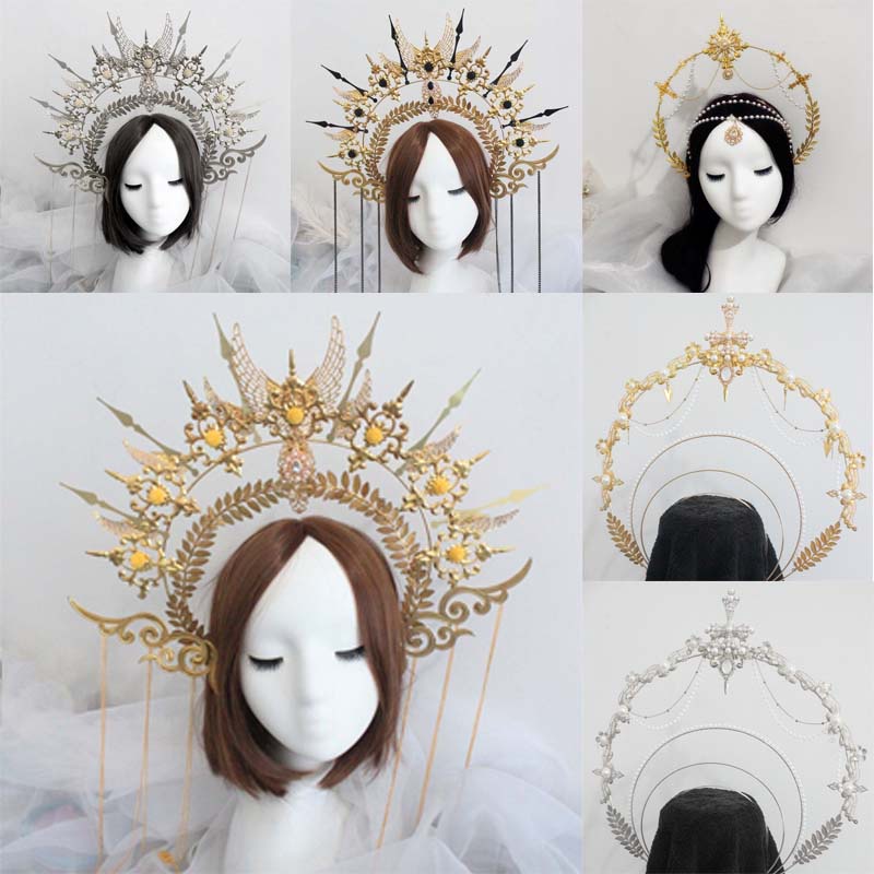 DIY Handmade Lolita Headdress Madonna Halo Accessories Wedding Jewelry