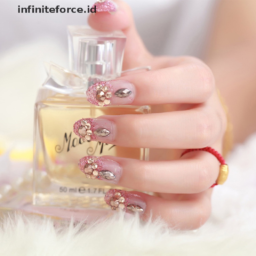 Infiniteforce.id 24Pcs / Set Kuku Palsu Akrilik UV gel Untuk Nail art Diy