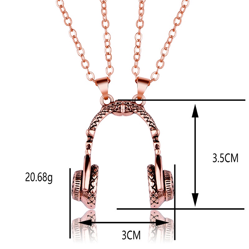 Fancyqube Kalung Rantai Panjang Liontin Headphone Musik Dj Gaya Hip Hop Rock Untuk Pria Dan Wanita