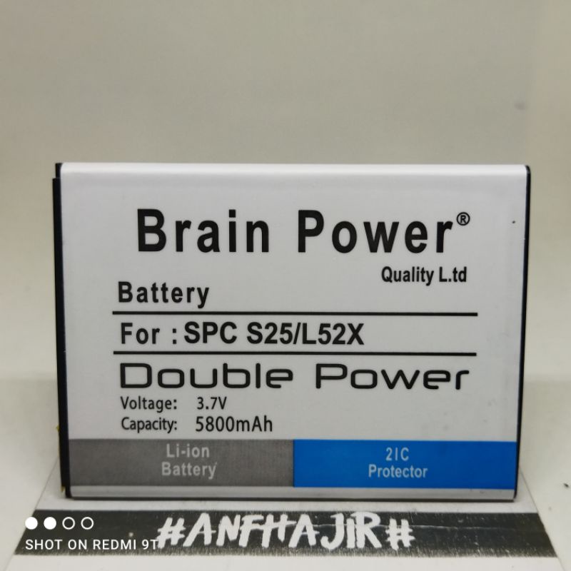 BATRE BATREI BATERAI BATTERY SPC S25 S 25 L52X L 52X BRAIN DOUBLE POWER (5800 mAh) 2IC PROTECTOR