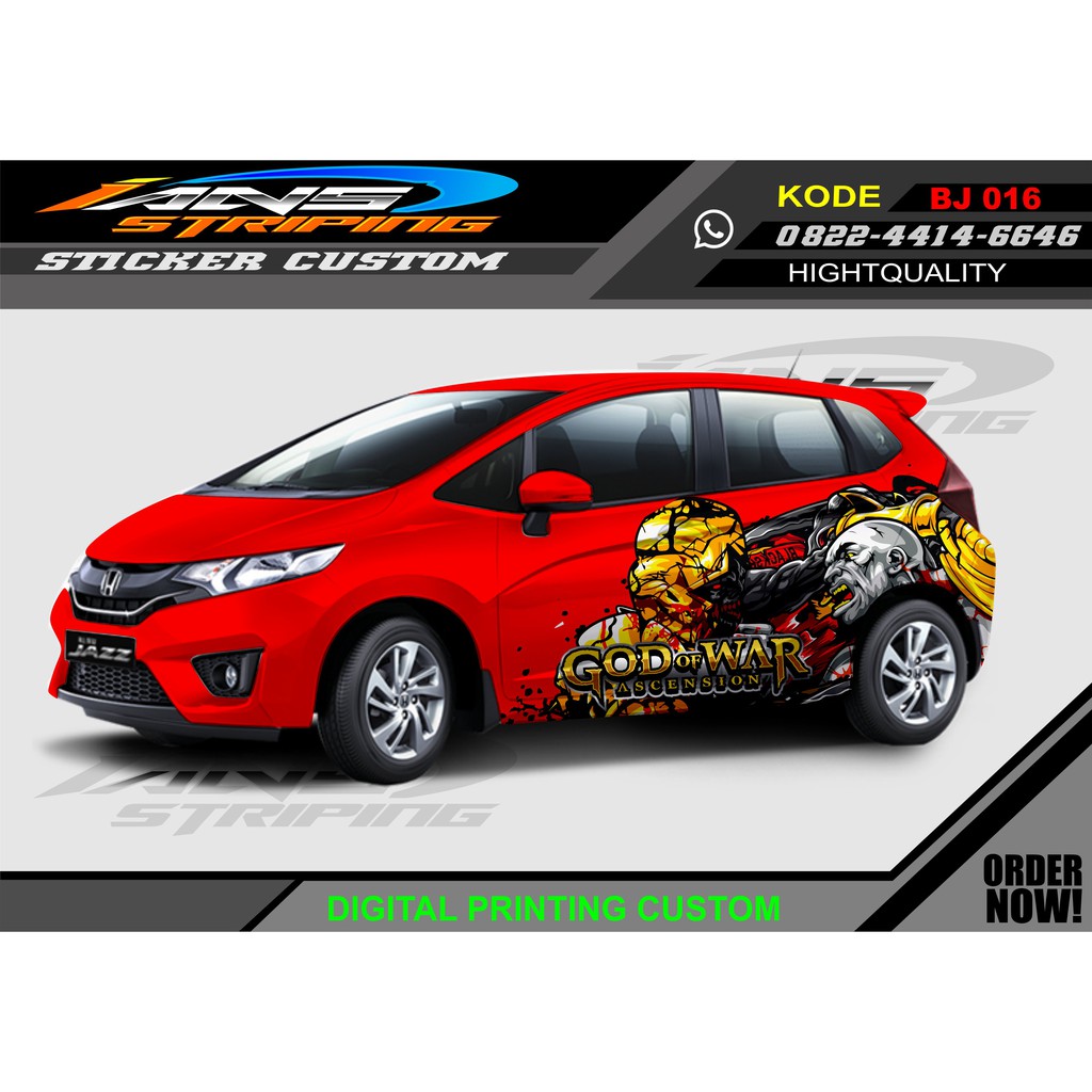 DECAL STICKER MOBIL HONDA JAZZ ,AGYA, BRIO DLL