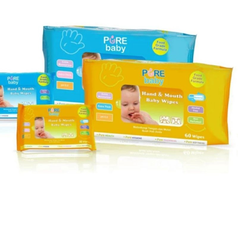 Pure Hand &amp; Mouth Baby Wash isi 60 isi 10 wipes
