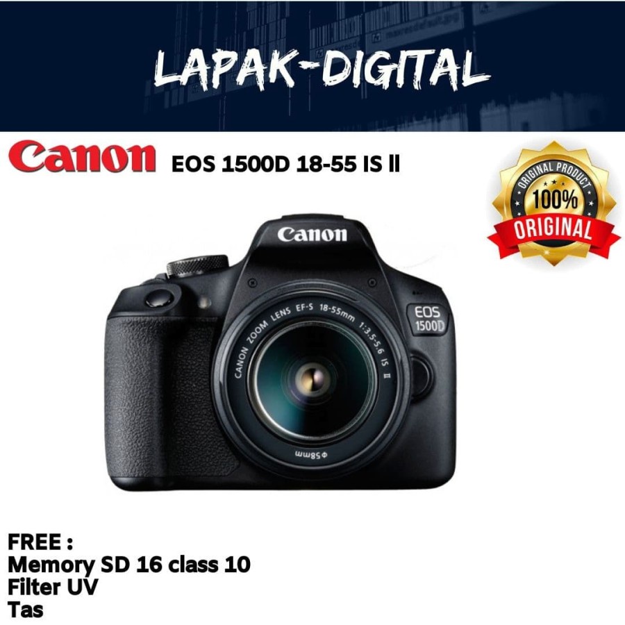 Canon EOS 1500D Kit 18-55mm IS II-CANON 1500D - GARANSI RESMI