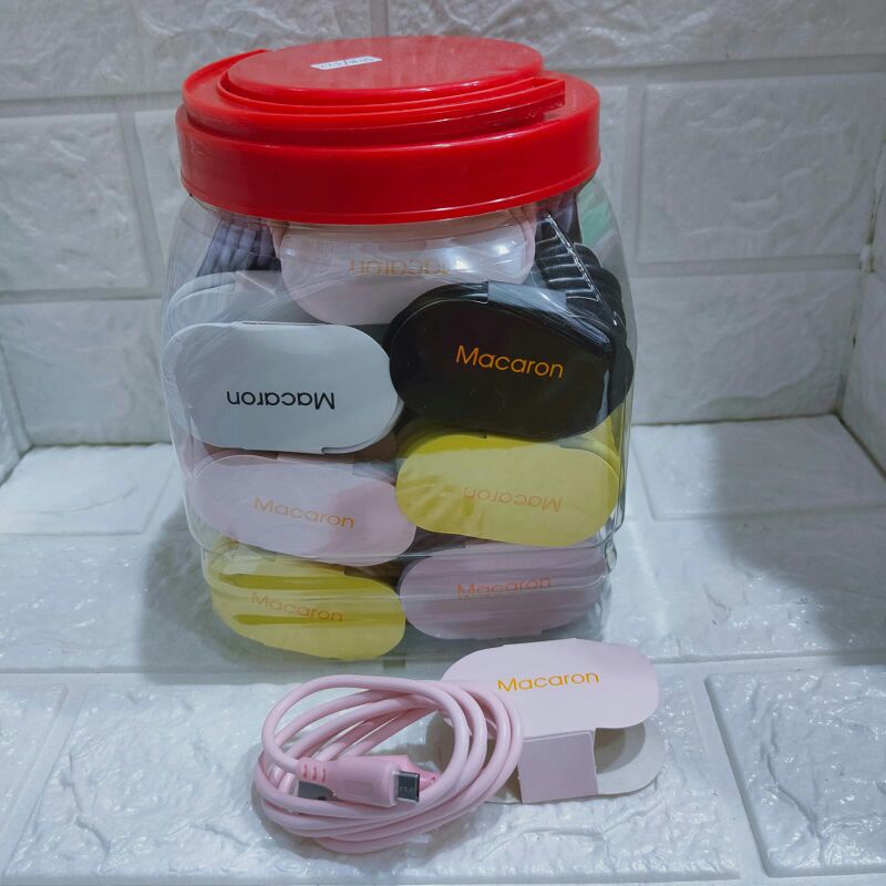 Kabel Data Macaron Micro USB warna warni (Isi 50pc/Toples)