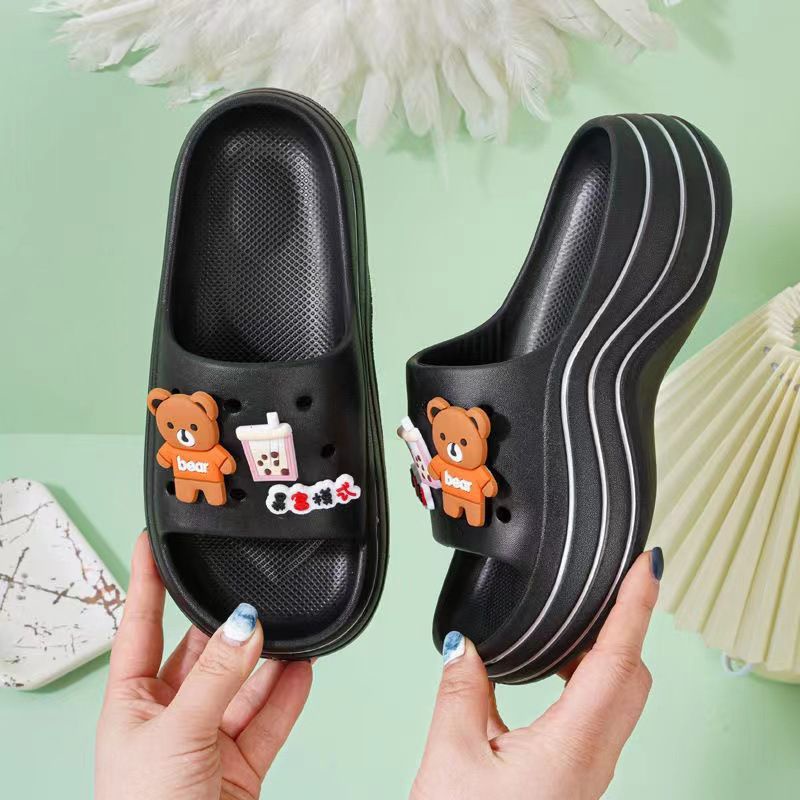 Sandal Crocs Fuji Wedges Motif Panda Accesories Import High Quality RF