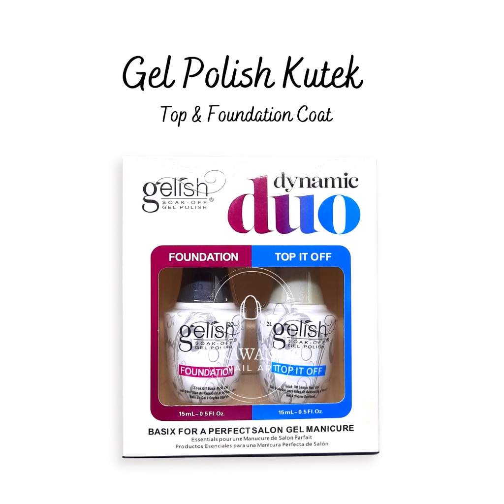 Gelish Dynamic Soak Off Gel Polish Kutek Duo / Top / Foundation Coat NG-2