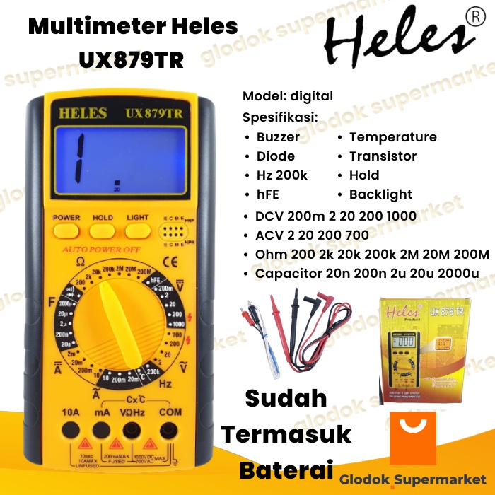 Multimeter Heles UX879TR Multitester Digital UX 879 TR Tester Besar Avometer