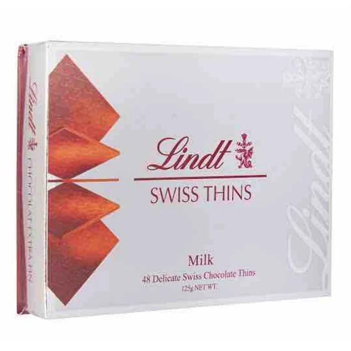 

Lindt Swiss Thins Milk 48 Delicate Swiss Chocolate Thins