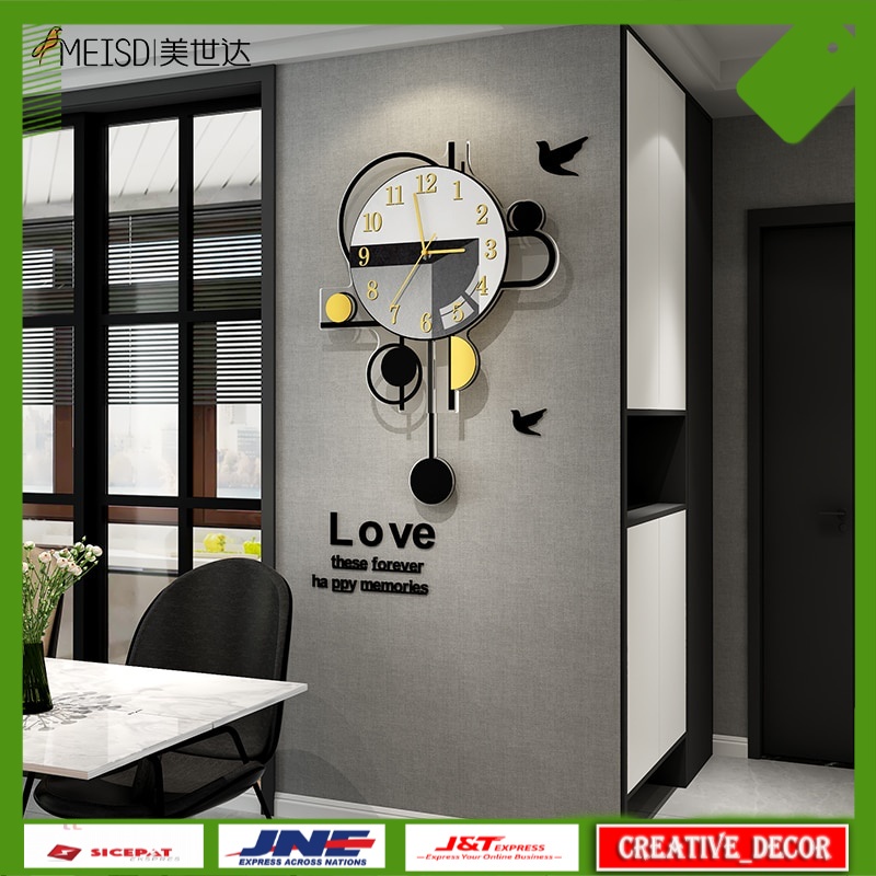 Jam Dinding Aesthetic Dekorasi Dinding Brand Digital Wall Clock Modern Design Watches Pendulum Kitch