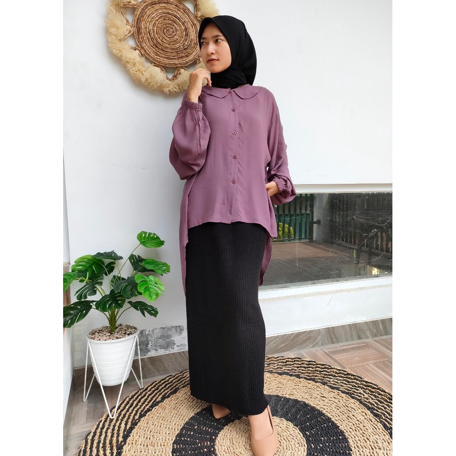 Atasan Veny Polos / Atasan Rayon Polos / Kemeja wanita Rayon