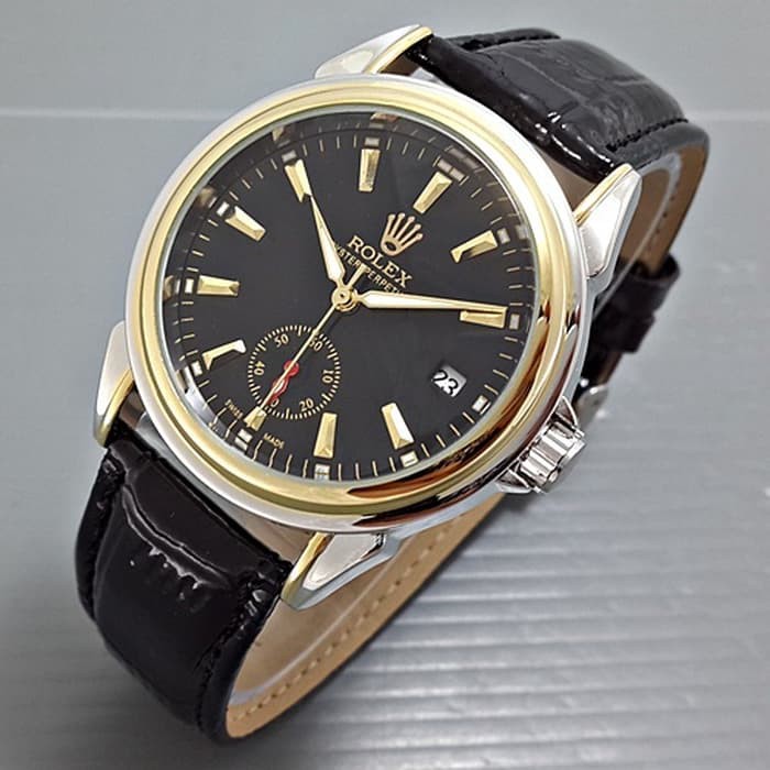 Jam tangan Rolex Automatic Leather / pria / wanita / murah