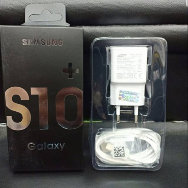 Charger Samsung S10 + kabel Colokan Type C